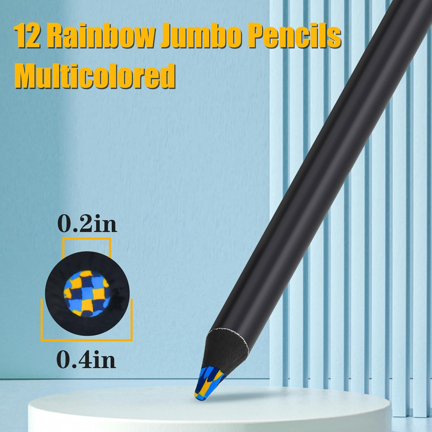 KUCHEY Rainbow Pencils, 12 Colors, Pre-Sharpened, Art Supplies, Stocking Stuffers for Kids & Adults - 7 Color In 1 image number 7
