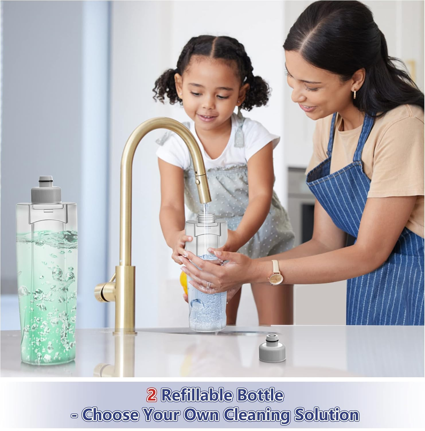 Microfibre Spray Mops for Floor Cleaning - MEXERRIS Floor Mop with Spray 4 X Reusable Washable Pads Dust Wet Dry Mops with 2X 410ML Bottles, Flat Mop for Wood Floor Hardwood Laminate Tiles Flooring image number 4