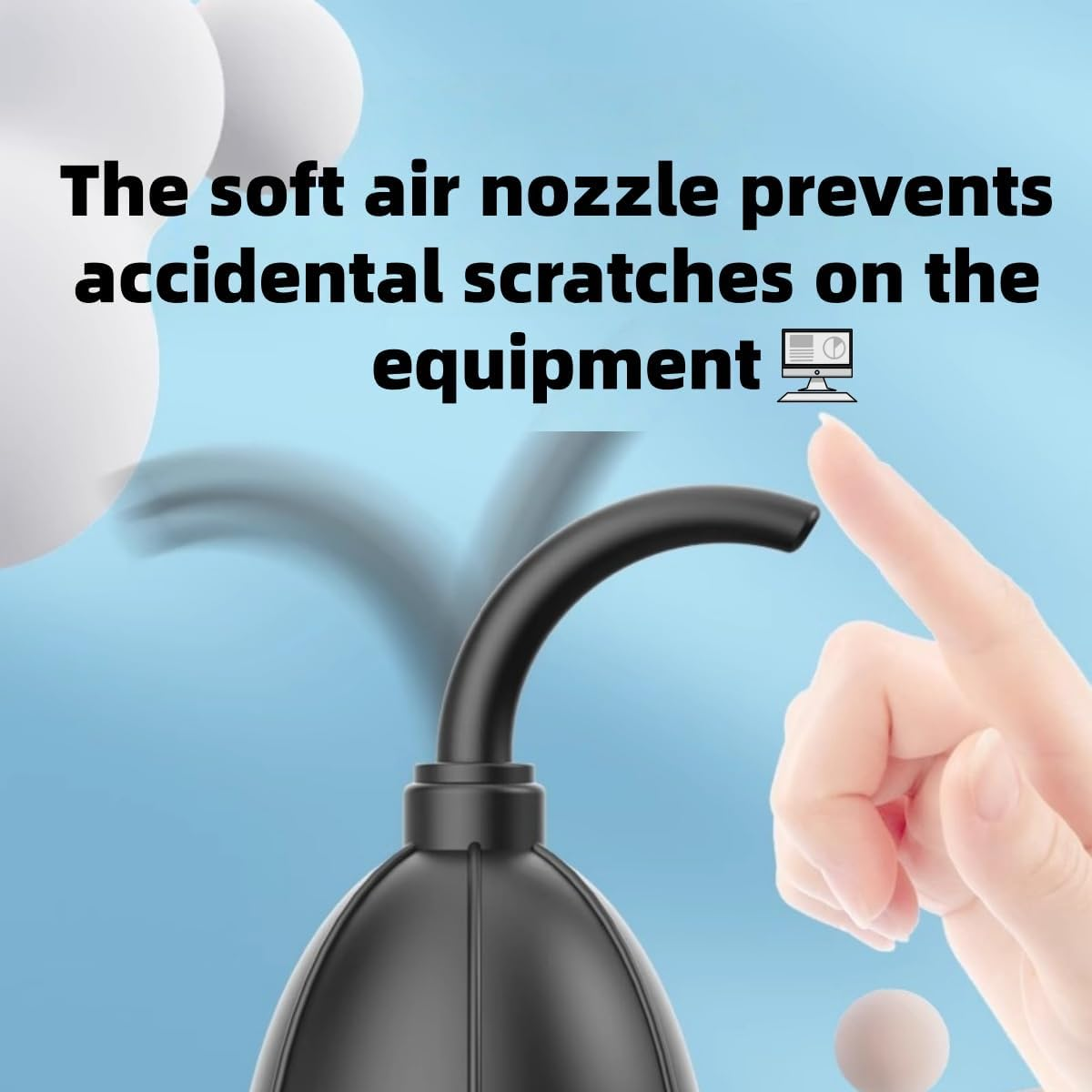 Soft Tip Silicone Air Blower, Air Blaster Pump with Soft Rubber Nozzle, for LCD Screens, Glasses and Other Precision Instruments Clean 2 Pack image number 3