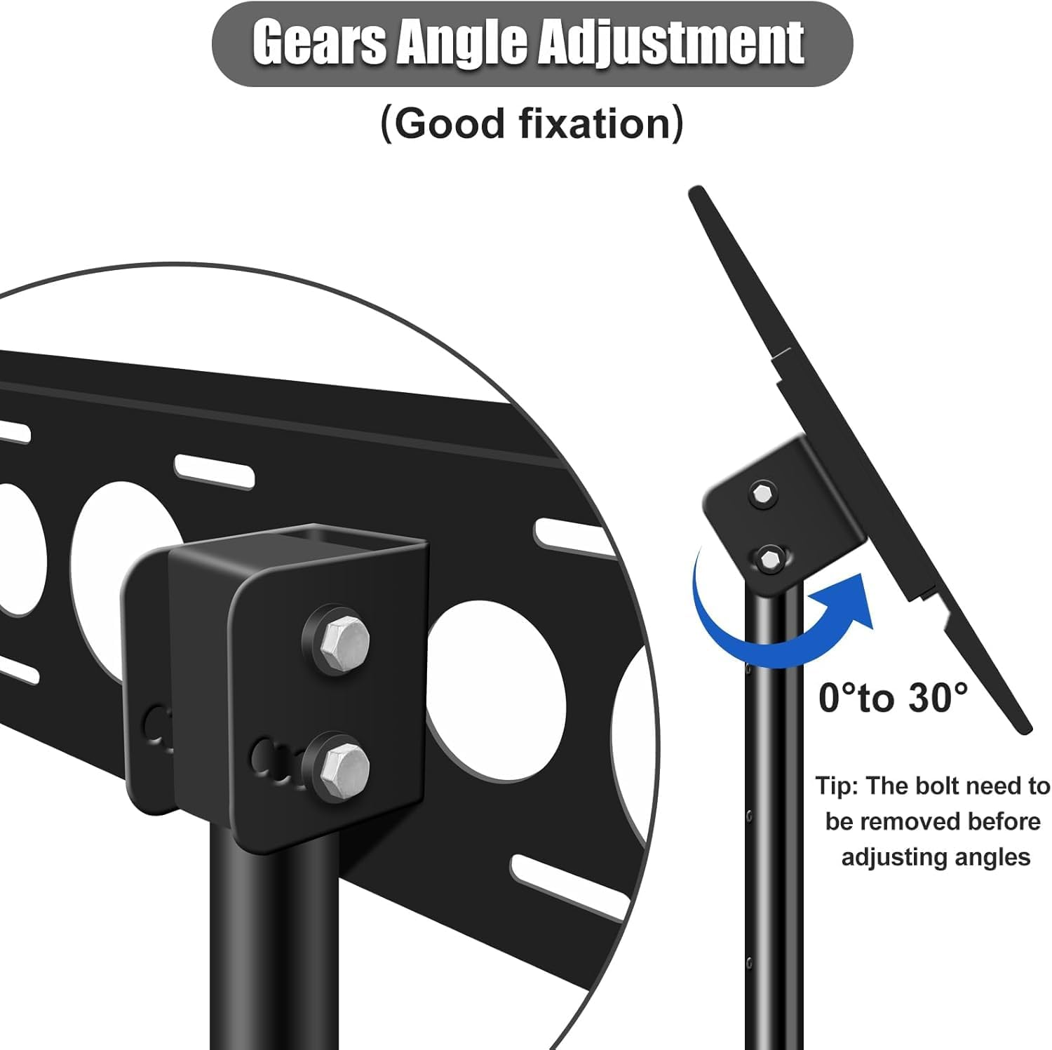 Portable TV Tripod Stand with TV Top Shelf Adjustable TV Stand Universal TV Tripod Outdoor Floor Stand for 30"-55" TV No Drilling Needed image number 3