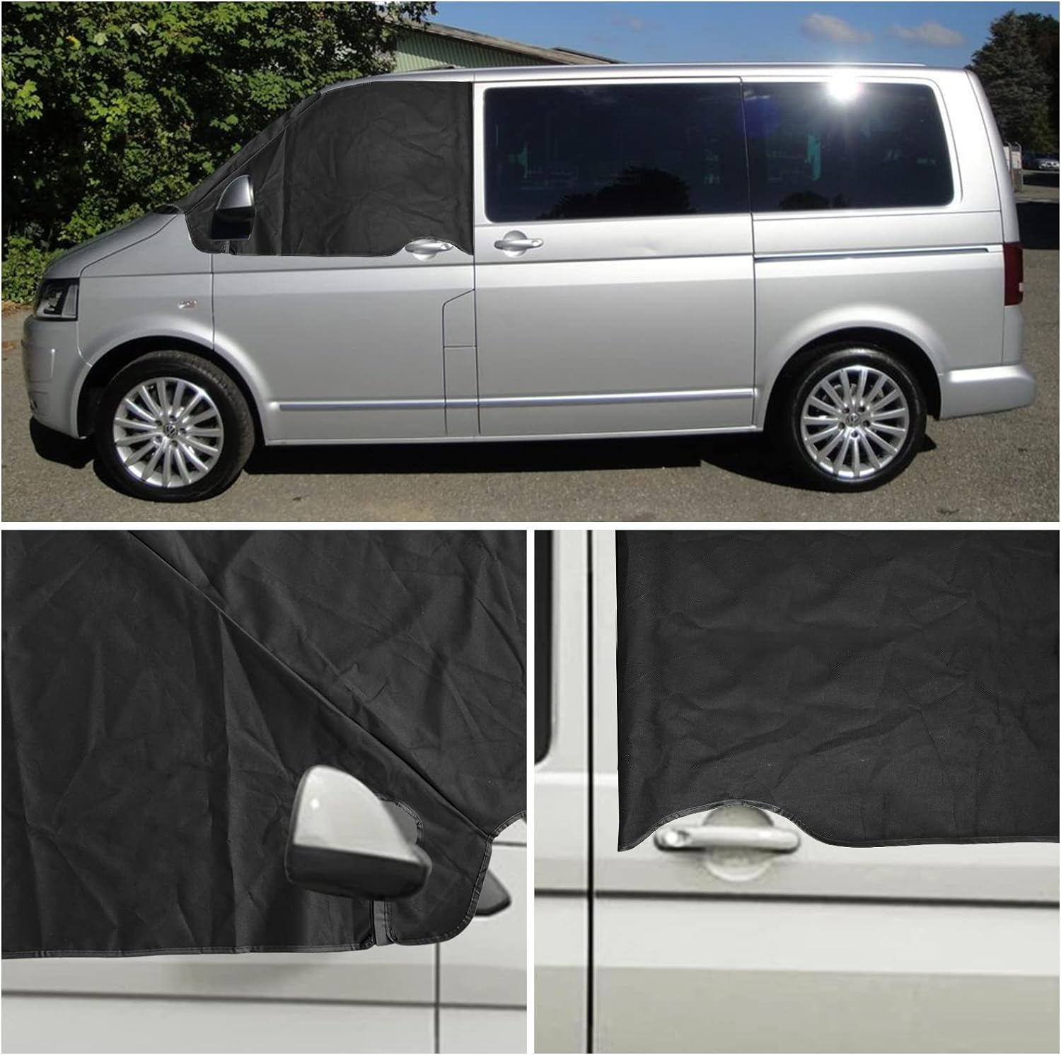 CICMOD Windscreen Cover for T5, 600D Oxford Fabric, anti Frost, Ice Dust Window Front Cover, Sun Protection for V-W Motorhome Vans image number 5