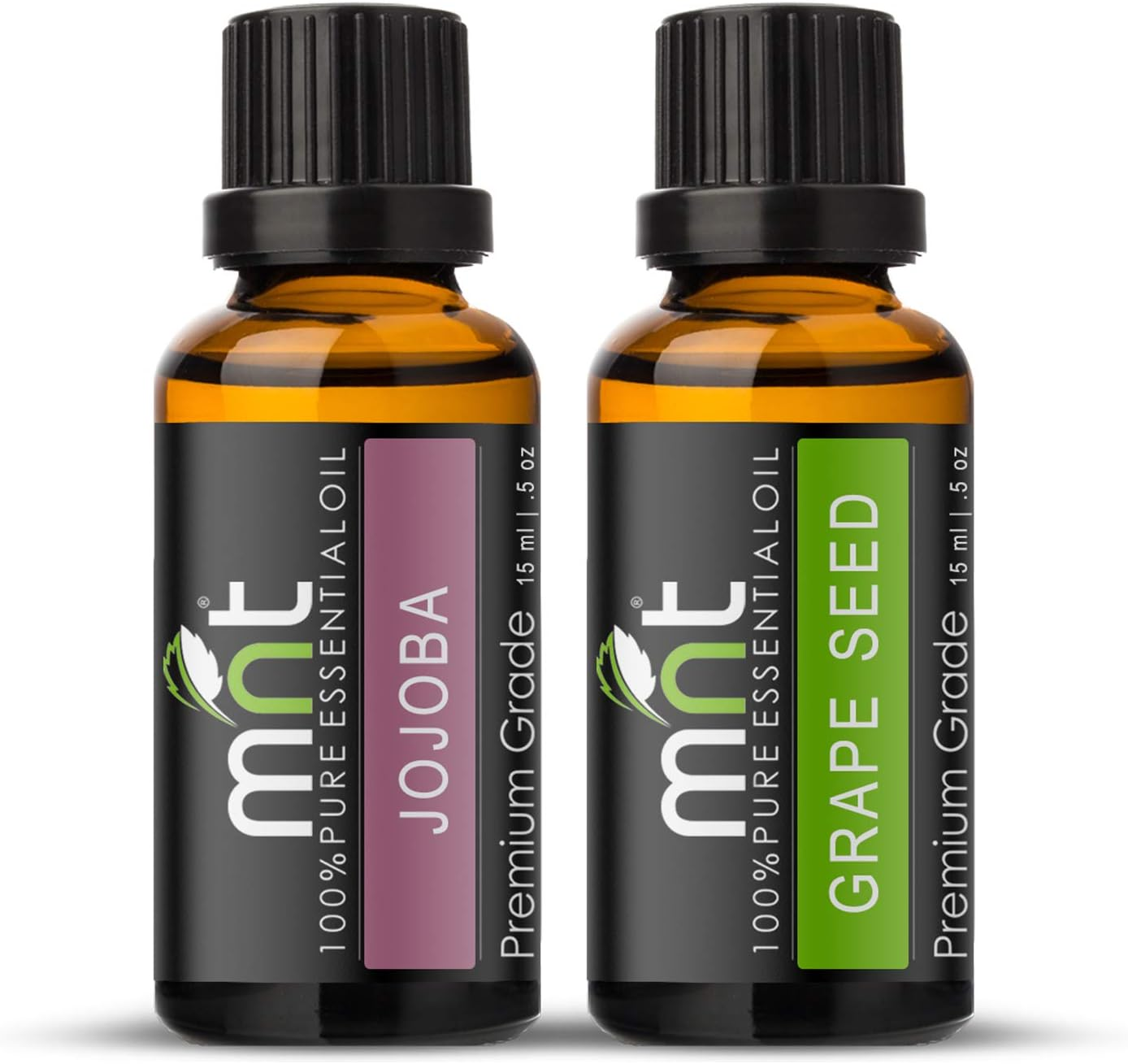 MNT Combo Set of Jojoba Oil and Grapeseed Essential Oil (Each 15ML) Ideal for Use in Hair Loss, Promotes Hair & Beard Growth, Moisturizes Skin, Health Benefit, Massage image number 1