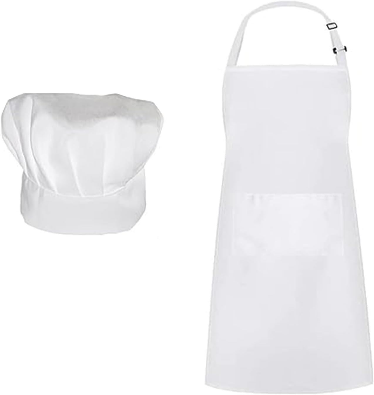 OJIOUI Chef Apron Hat Set for Women and Men, Adjustable Bib Apron with Pockets Costume Apron for Kitchen Cooking image number 3