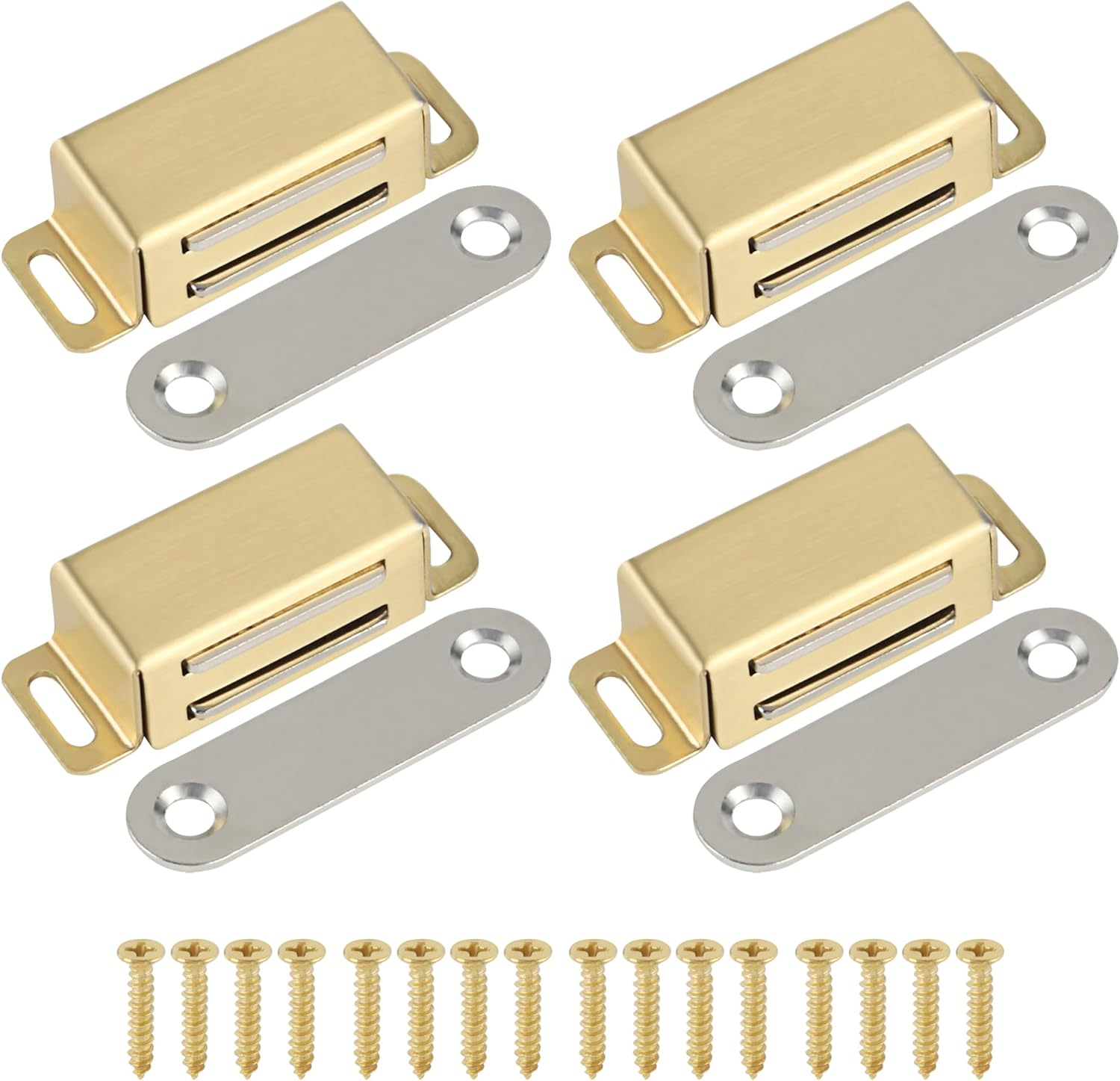 Alise Cabinet Magnetic Catch,Door Catch with Strong Magnetic for Cabinet,Closet Doors Catches Closer Latches Hardware,Stainless Steel Catches for Cupboard Drawer Kitchen Wardrobe,Red Bronze 4 Pcs