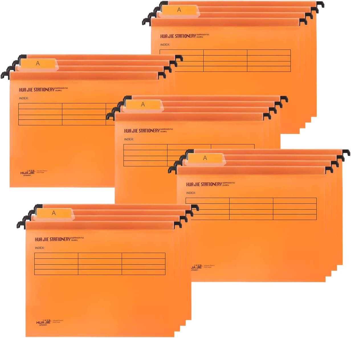 20PCS A4 Suspension Files, Polypropylene Filing Cabinet Suspension Files with Tabs and Card Inserts for Office Organization Home Work