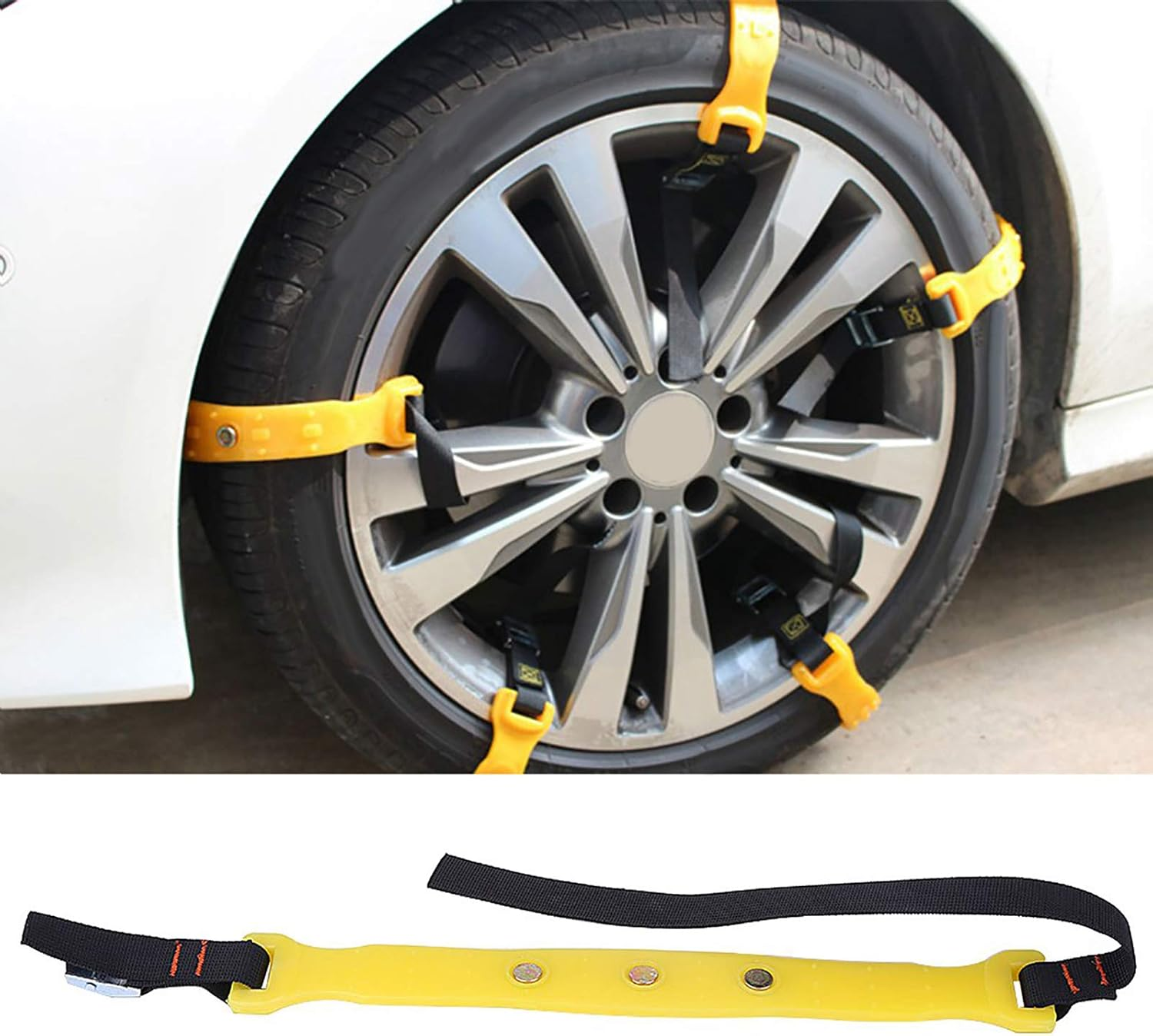 10Pcs Tire -Skid Belts Universal Fit 185-225Mm for Snow, Ice, Mud - Chains for Car, Truck, SUV image number 3