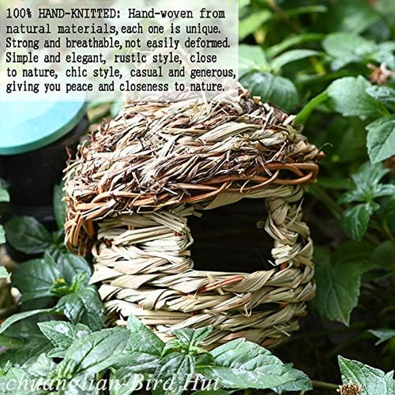 Hand-Woven Teardrop Shaped Eco-Friendly Birds Cages Nest Roosting,Grass Bird Hut,Hanging Bird House,Cozy Resting Place,100% Natural Fiber,Ideal for Birds - Provides Shelter from Cold Weather image number 5