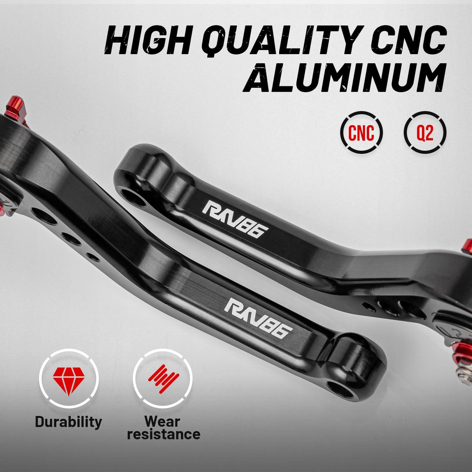 RKV86 Short Brake Clutch Levers Aluminum CNC for Honda CBF1000 (2006-2009),VFR750 (1991-1997),VF750S Sabre (1982-1986), VFR800/ VFR800F (2002-2020), VTR1000F Firestorm (1998-2005) Black image number 6