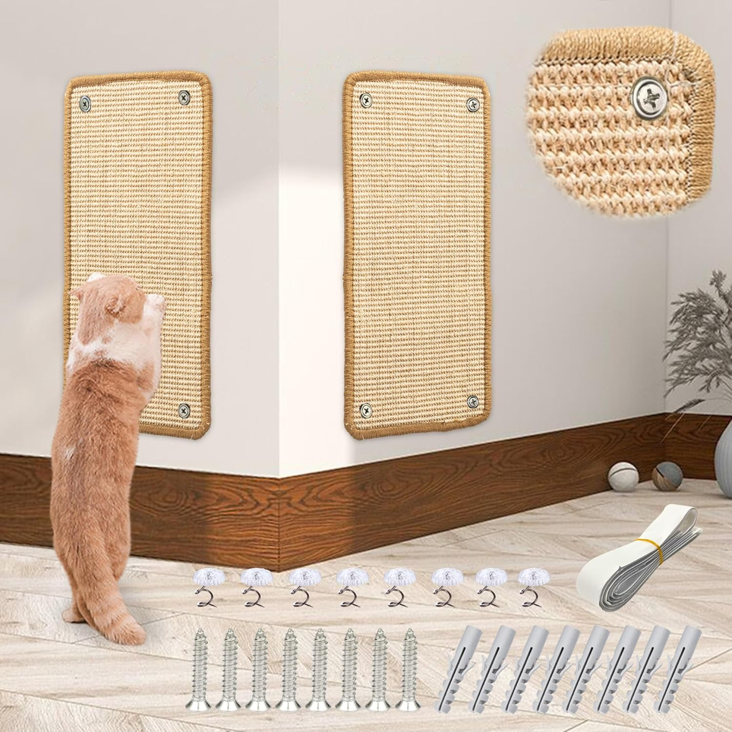 Cat Scratch Protection Cat Scratching Mat Sisal Cat Scratching Mat for Cat Cat Scratching Mat for Sofa Furniture Door Scratch Protection 60 &times; 25 Cm (Grey)
