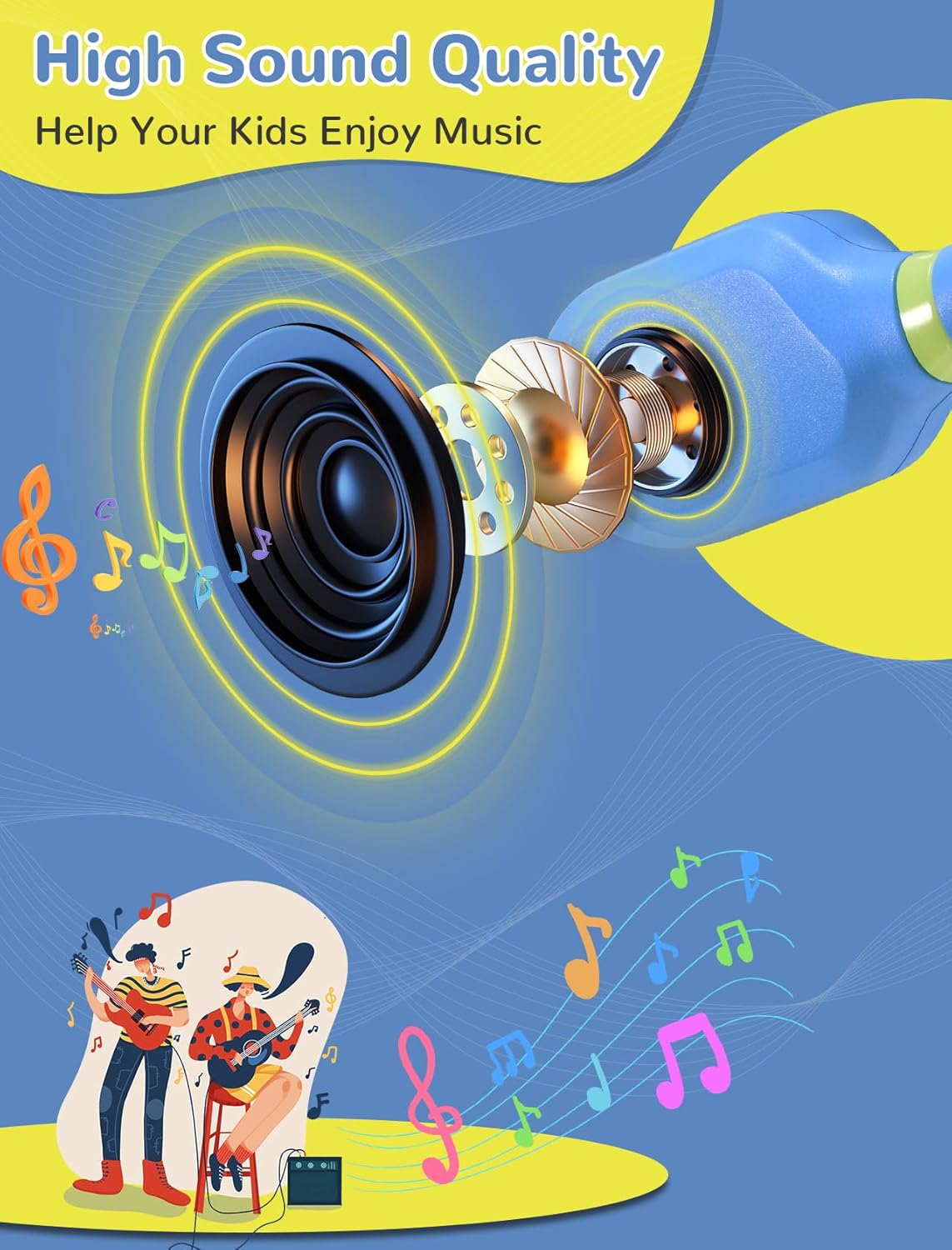 Kids Headphones, Wirelss 5.3 Air Conduction Open Ear Headphones Lightweight Kids IPX5 Waterproof with Microphone for School, Home and Outdoor-Blue image number 5