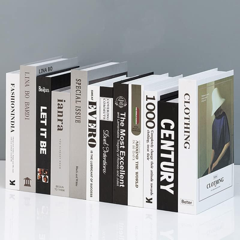 12Pcs Decorative Books Fashion Fake Book Modern Hardcover Decoration for Home Office Bar Table Shelf Decor Book Display