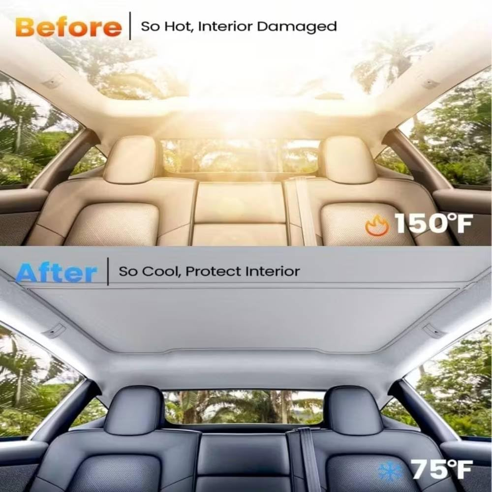 Sunroof Sunshade for Tesla Model Y Juniper 2025-2026 | Premium Ice Cloth UV Protection | Precision Sleek Fit for 2026 Model Y Owners image number 5