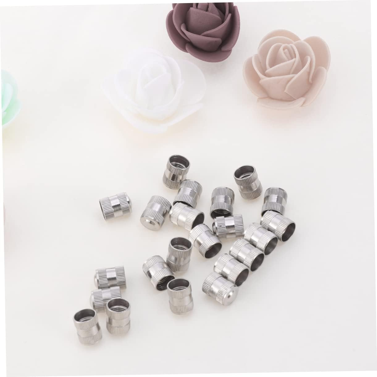 Kisangel 20Pcs Valve Cap Car Tire Nickel Plated Auto Caps for Wheels Bicycle Stem Air Tyre Cover Vehicle Detailing Use image number 1