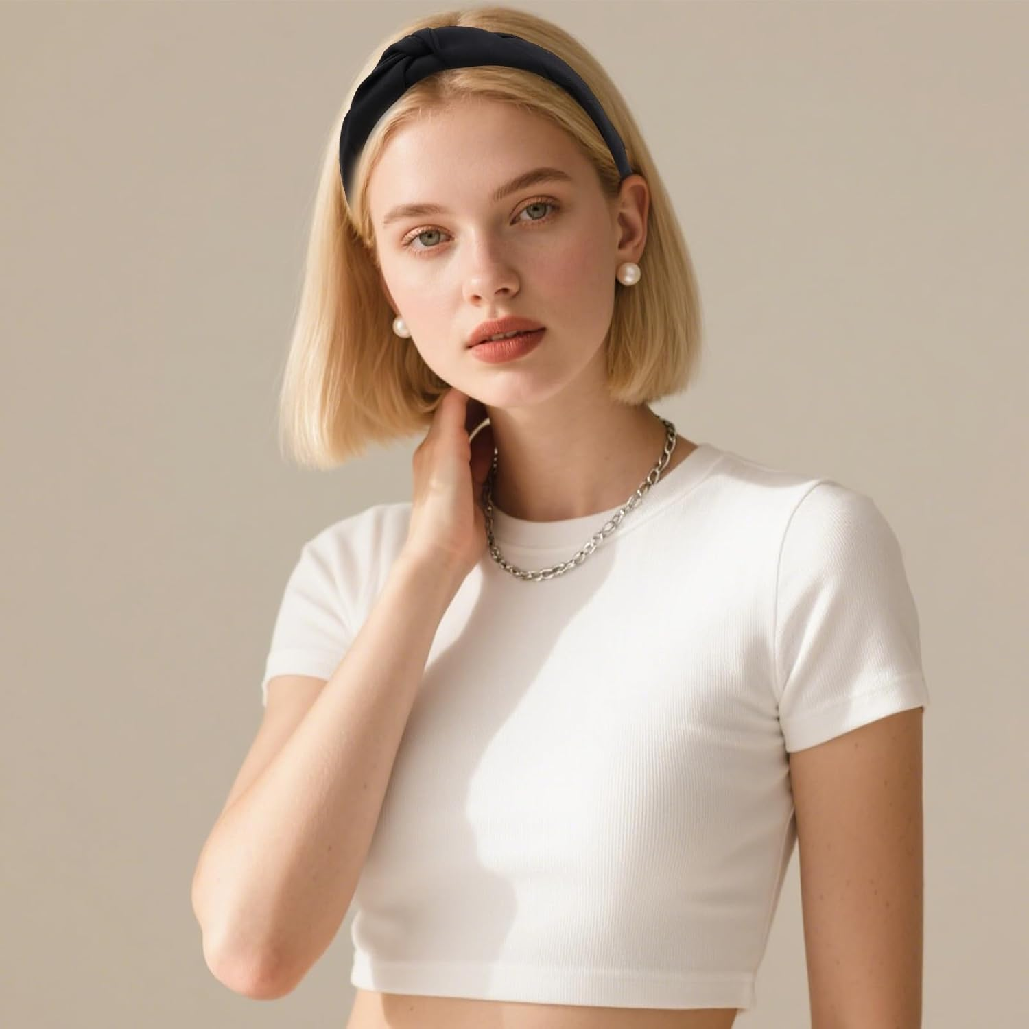 Pruadeor Pack of 2 Wide Headbands, Women'S Fashionable Knot Headband for Women, Hair Accessories image number 1