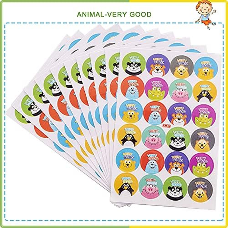 6 Packs English Encouragement Stickers for Elementary School Students,Animal Reward Stickers,Used in Teacher Supplies,Training Stickers and Motivational Stickers Etc image number 3