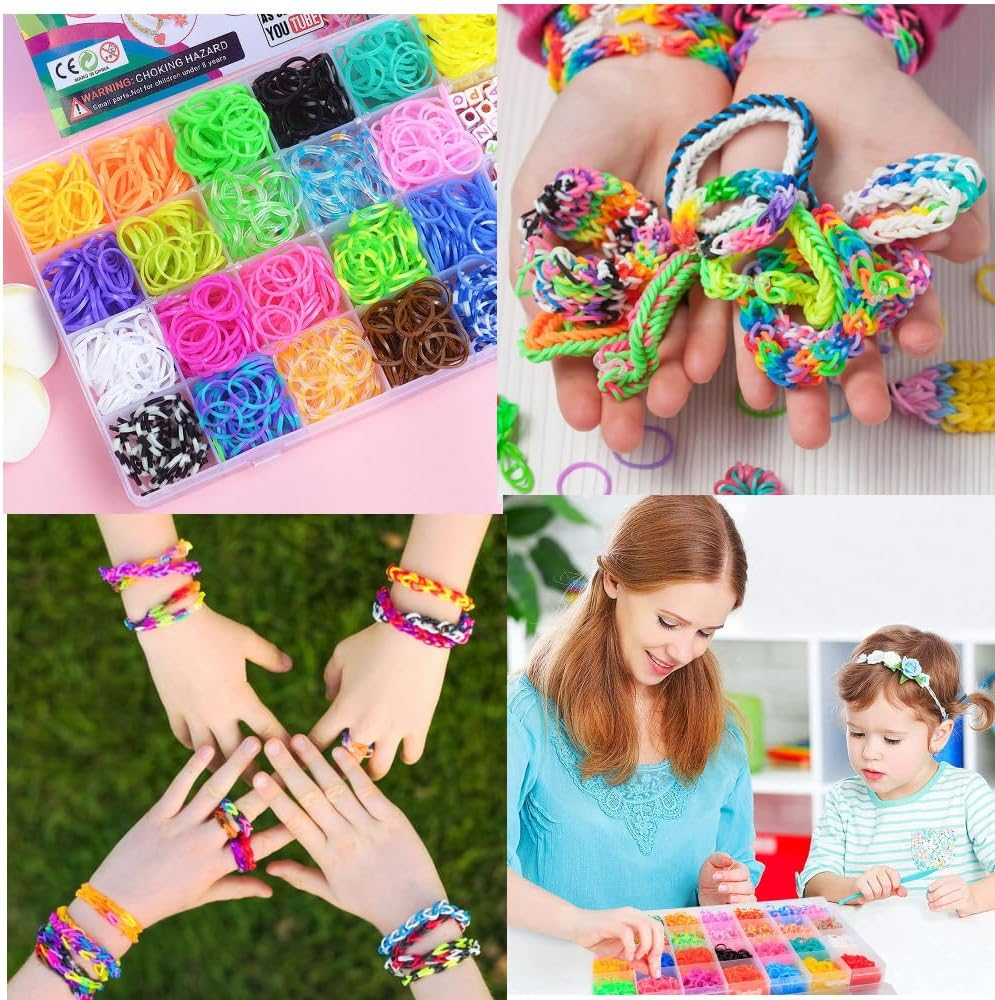 1700 Pcs Rubber Band Bracelet Kit, 30 Colors Premium Rubber Band Bracelet Kit,For Making Kit DIY Bracelet Mega Refill Kit Best Gifts for Girls & Boys image number 3