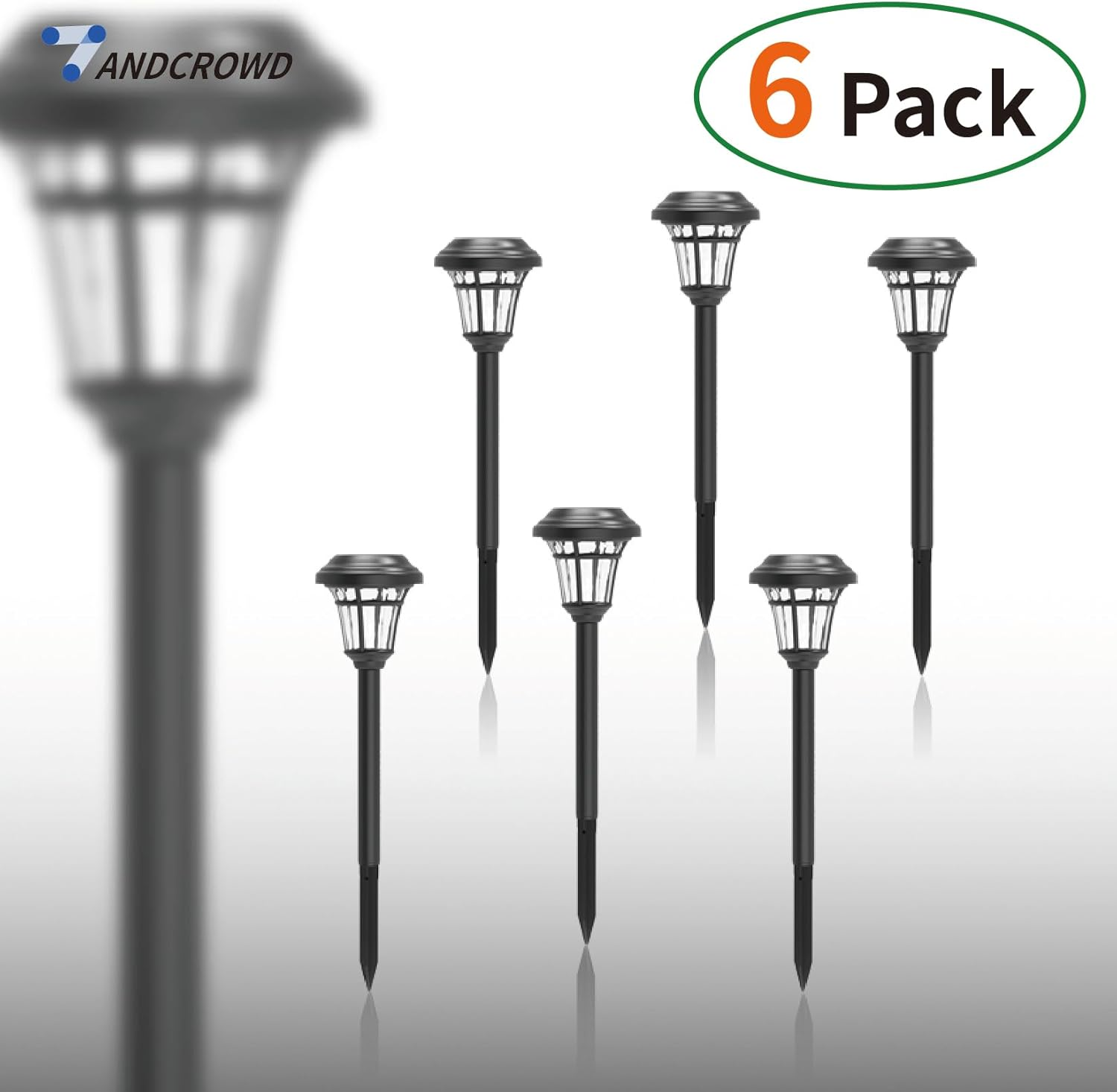 2301 LED Landscape Lighting, Solar Outdoor Lights Garden Lights for Yard and Lawn,6 Pack of Outdoor Solar Lights with Unique Light and Shadow Effects