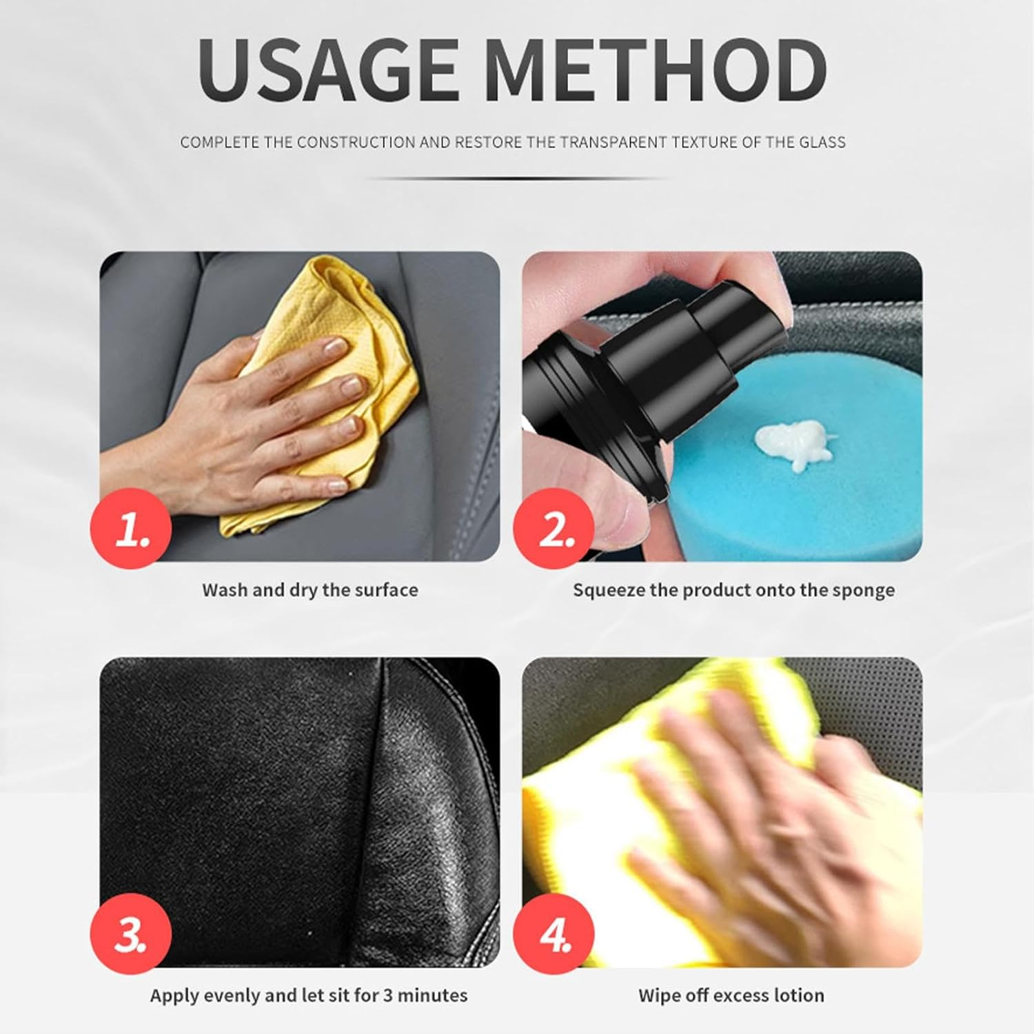 Fmtwphn Cleaning Paste for Leather Care,Portable Leather Shoe Cleaner | Automotive Interior Leather Cleaning Cream, Furniture Conditioner and Cleaner for Home image number 6