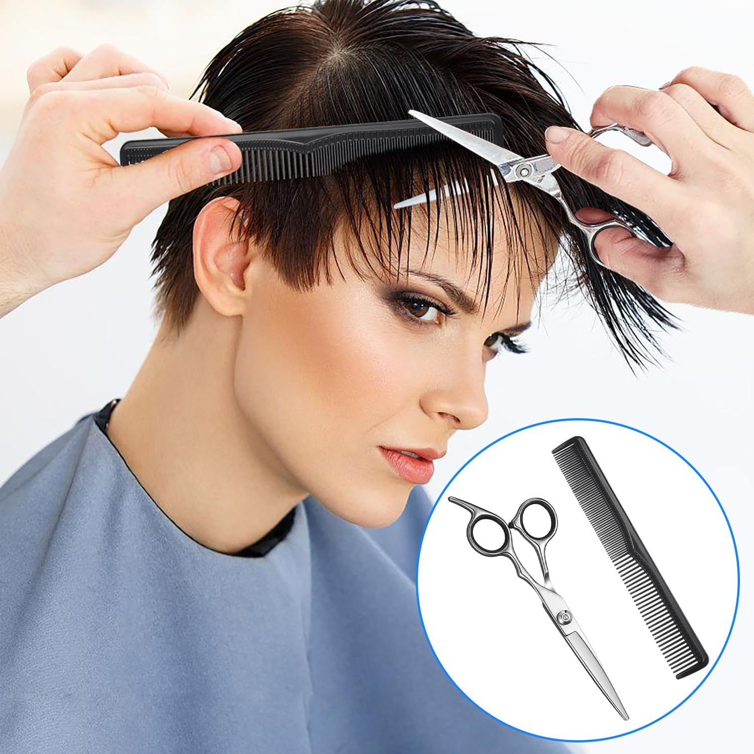 Liuchanghe Hairdressing Scissors, Stainless Steel Haircut Scissors for Home Salon, Professional Hair Scissors, Hairdressing Scissors for Women, Men, Kids, Pet image number 3