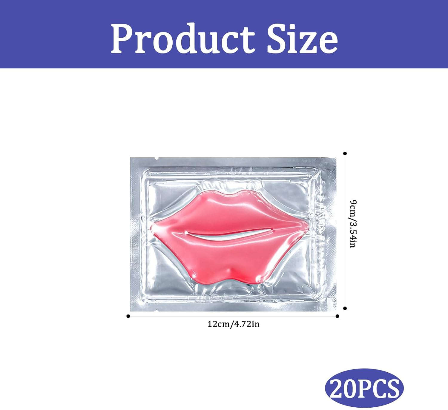 20Pcs Lip Masks, Pink Gel Collagen Lip Mask, Hydrating, Moisturizing and Nourishing, Used to Fade Lip Lines, Anti-Wrinkle, Remove Dead Skin, Firm and Moisturize Lips