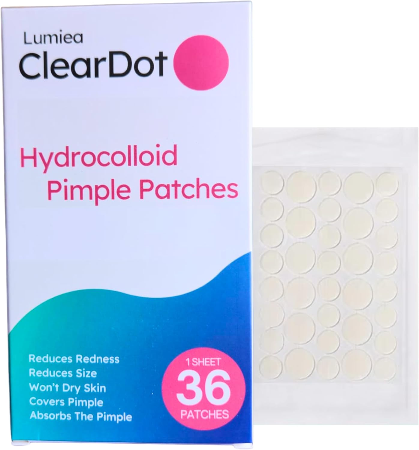 Lumiea CLEAR DOT - PIMPLE PATCHES - Shrink Pimples Overnight - Suitable for Sensitive Skin - Medical Grade Hydrocolloid - 36 Patches image number 3