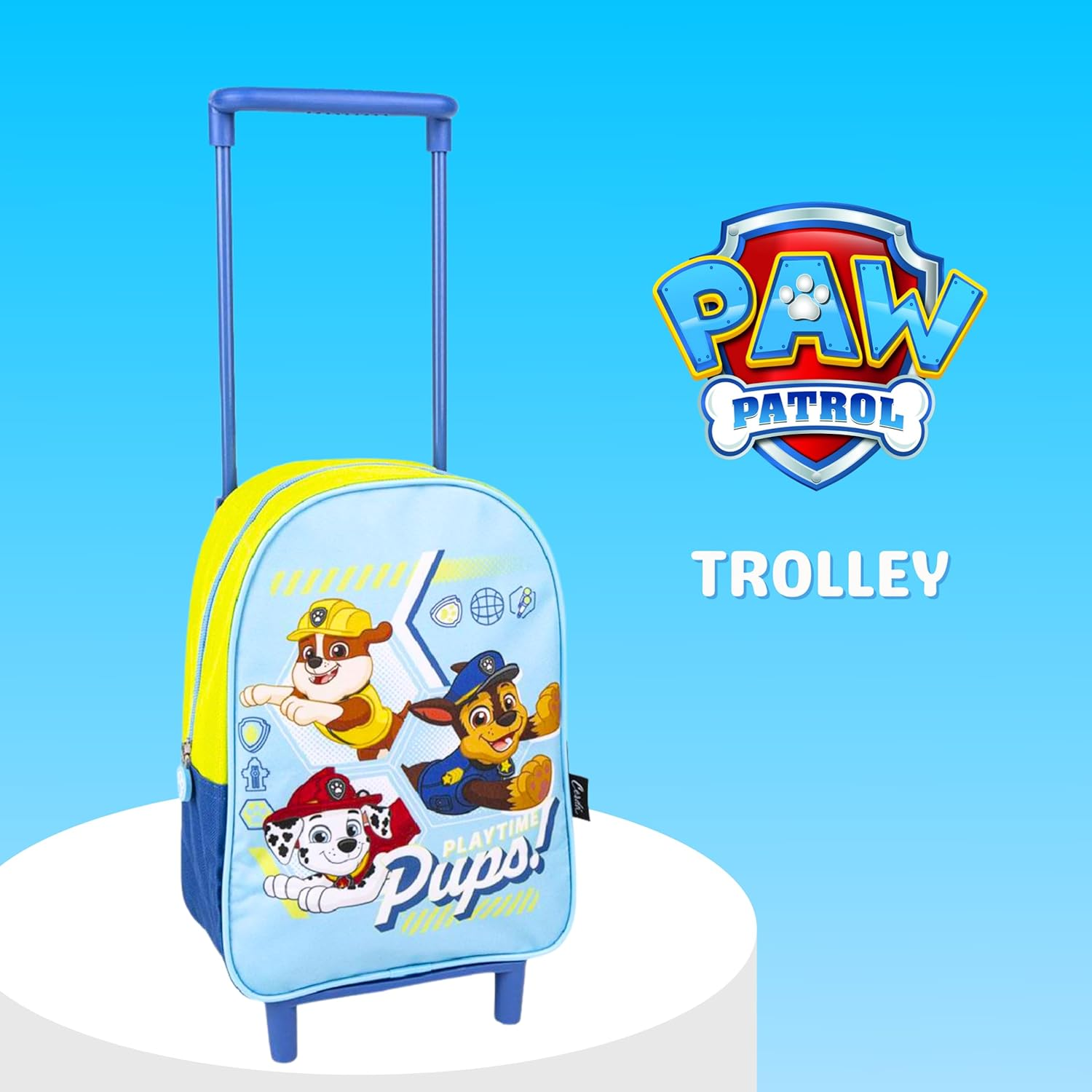 PAW PATROL Wheeled Backpack Chase Marshall and Rubble Design School Bag Kids Trolley Backpack Travel Backpack Gift for Kids, Multicoloured, Classic image number 4