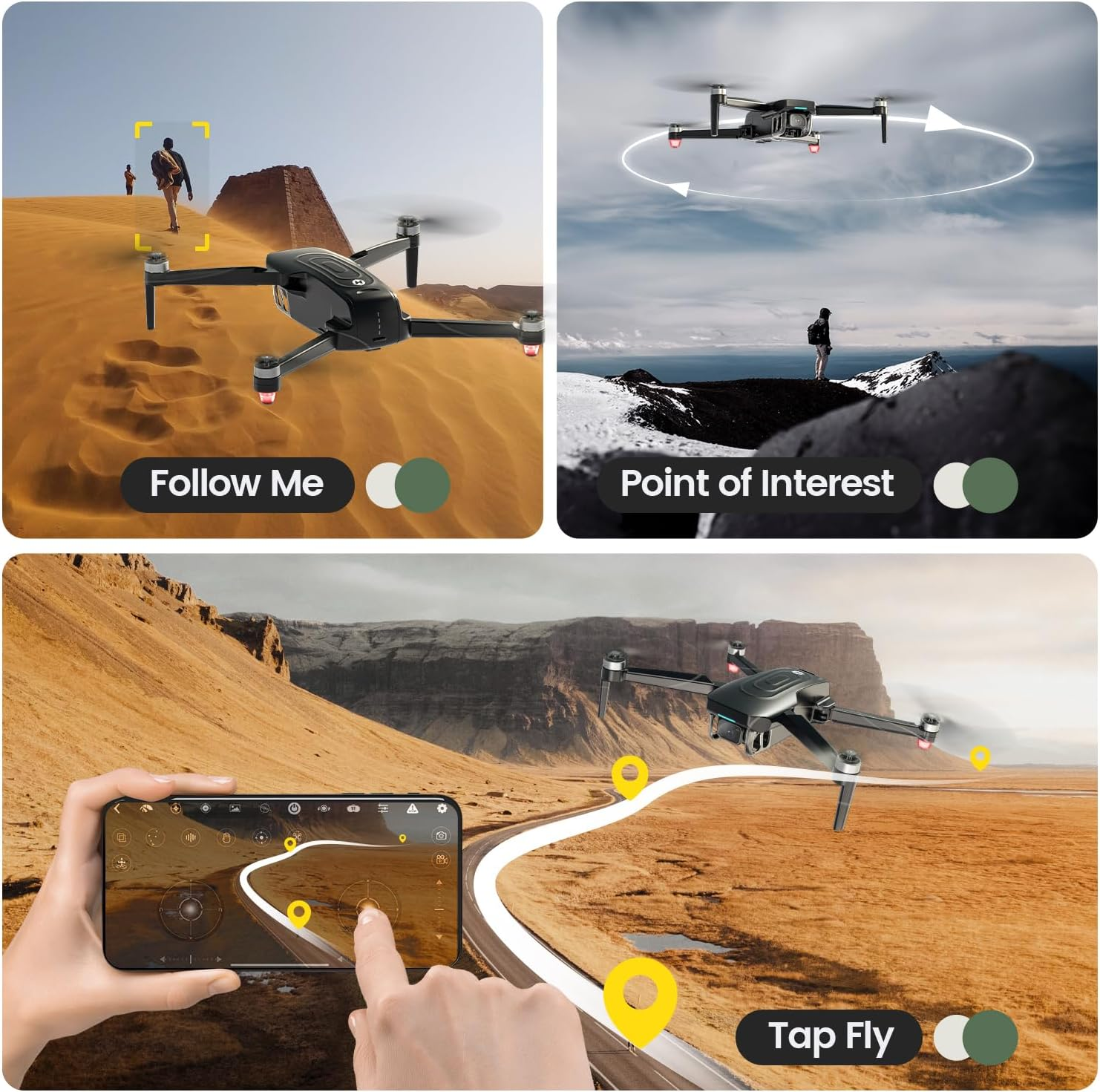 Holy Stone HS175G GPS Drone with 4K EIS Camera for Adults Beginners, 249G Foldable RC Quadcopter with Auto Return, Follow Me, 60 Mins Flight,Brushless Motors,5G Transmission, Upgraded HS175D