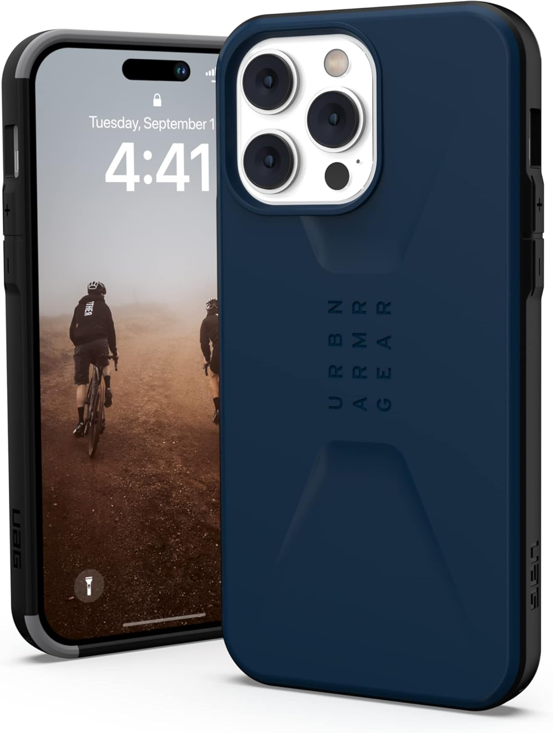 Urban Armor Gear UAG Civilian Case Compatible with Apple Iphone 14 plus [Wireless Charging Compatible Cover, Drop-Resistant Mobile Phone Case, Screen Protector with Raised Edge] Black