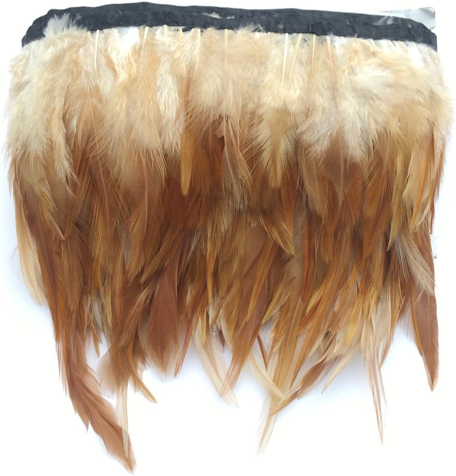 Sowder Rooster Hackle Feather Fringe Trim for Custume Dress Decoration Pack of 5 Yards(Royal Blue) - Brown image number 4