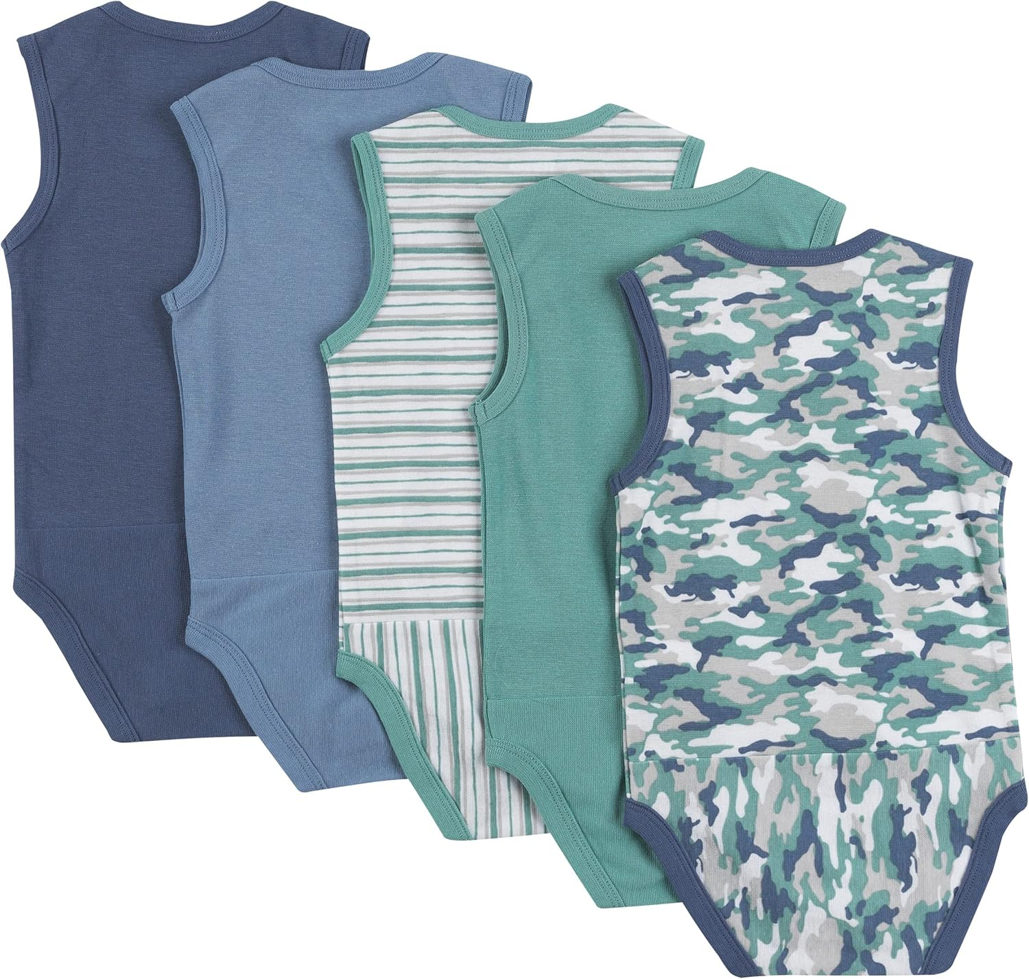 Hanes Unisex-Baby Hanes Baby Bodysuits, Ultimate Flexy Sleeveless for Boys & Girls, 5-Pack image number 6