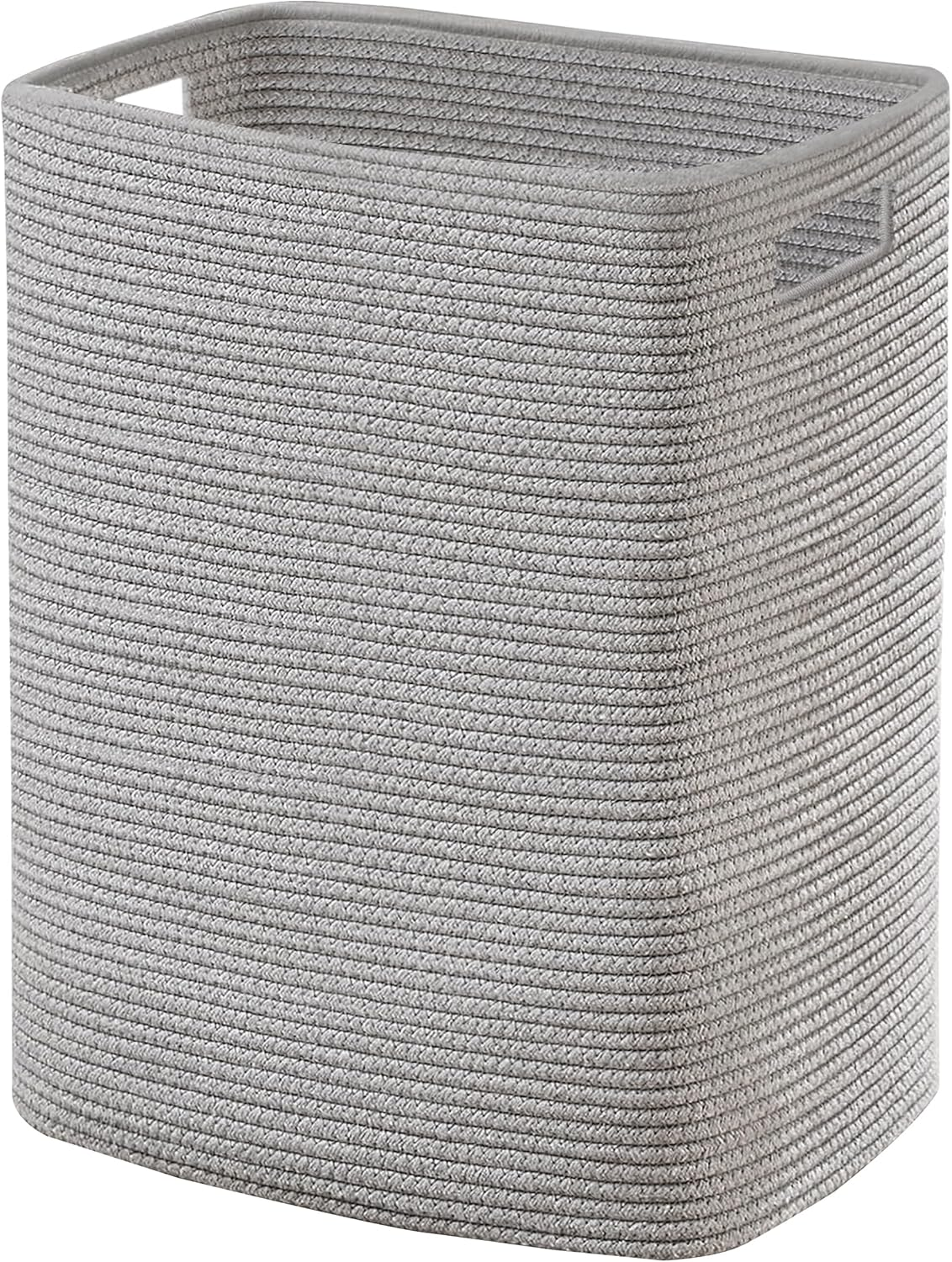 MEGASKET Large Laundry Hamper 16"X13"X22" - Tall Wicker Laundry Basket, Cotton Rope Dirty Clothes Hamper, Baby Kids Nursery White Hamper, 75L