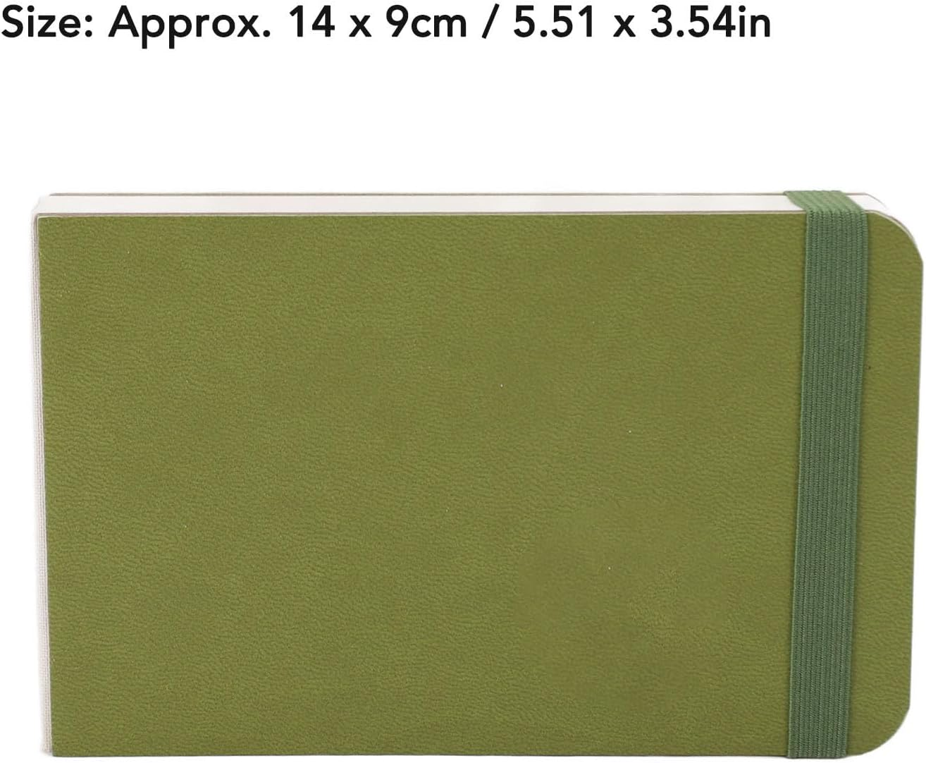 Watercolor Sketchbook, Portable Pocket Travel Diary Book 300GSM 30 Sheets 14 X 9Cm, Ideal for Landscapes, Perfect Travel Companion, Versatile Use, for Outdoor Sketching (Green) - Black image number 5