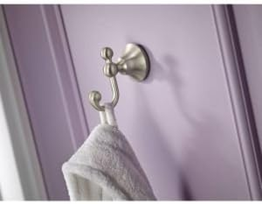 Moen YB5203NL Bath Hardware Double Robe Hook, Polished Nickel image number 1