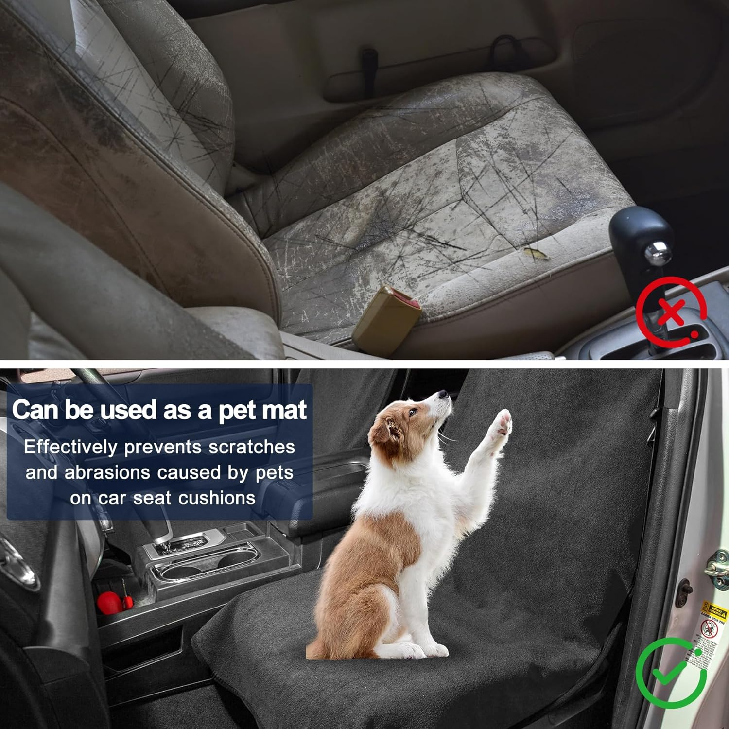 Car Seat Cover Protector, 2 Pack Waterproof Sweat Towel Seat Cover for Rainy Day, Gym, Workout, Running, Swimming, Beach, Hiking, Multi-Purpose Seats Covers Universal Fit for Cars SUV Trucks (Black) image number 6