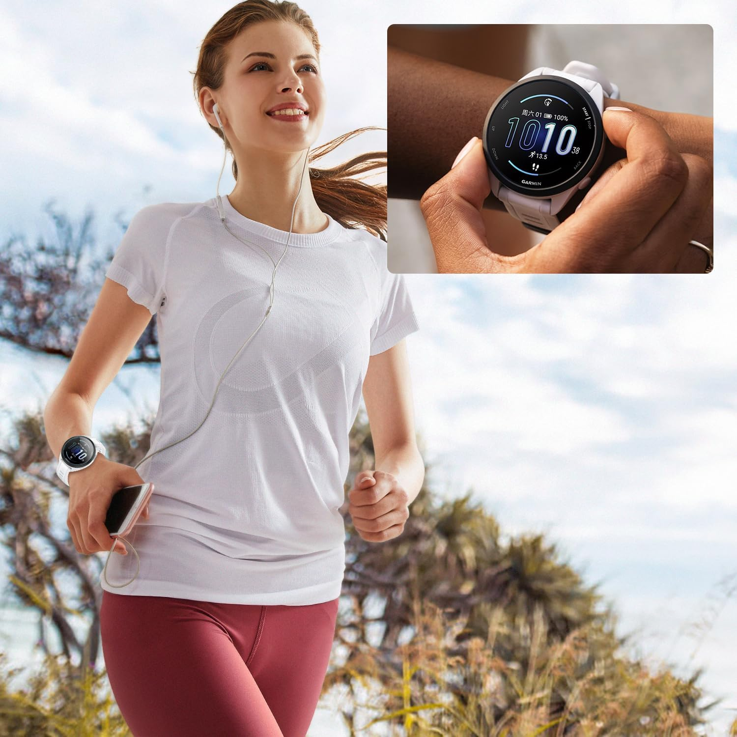 Suoman for Garmin Forerunner 165/165 Music Screen Protector, 9H Tempered Glass Film(3Pack)+Charger Port Protector(2Pack) for Forerunner 165/165 Music image number 4