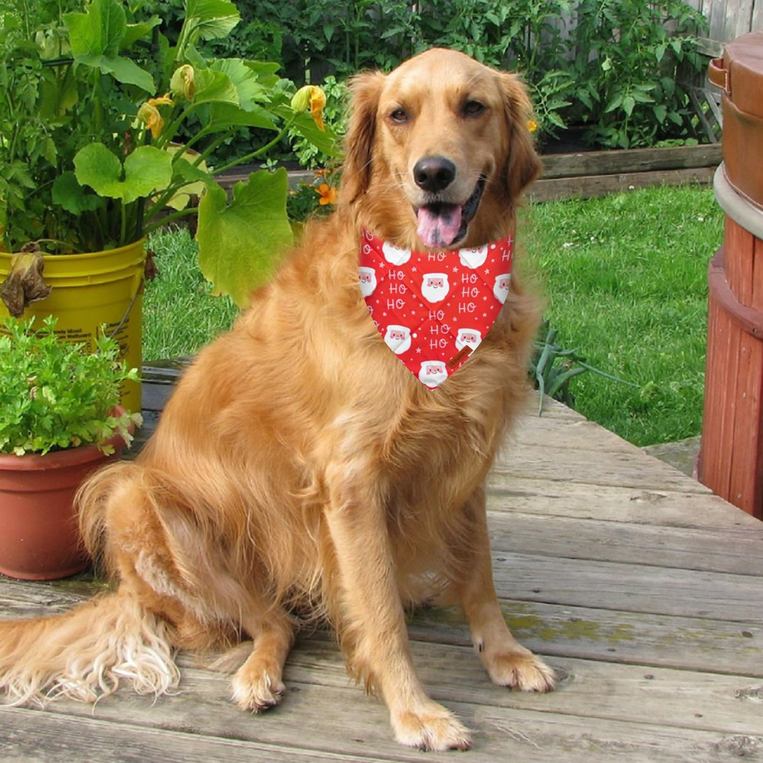 Christmas Dog Bandanas, 3 Pack Christmas Tree and Santa Claus Dog Scarf for Boy and Girl, Premium Durable Fabric, Holiday Bandana for Small Medium Large Dogs image number 3