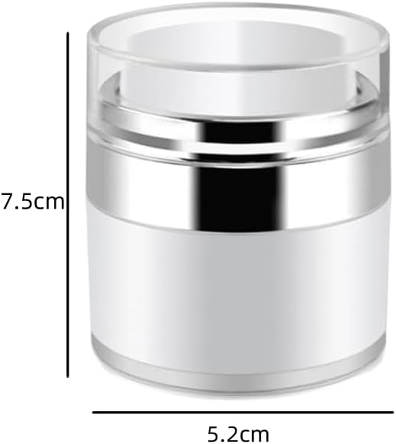 30 G Refillable Vacuum Bottle Dispenser for Lotions and Creams - Empty Cosmetic Container with Lid, Portable Travel Jar Set of 4 image number 3