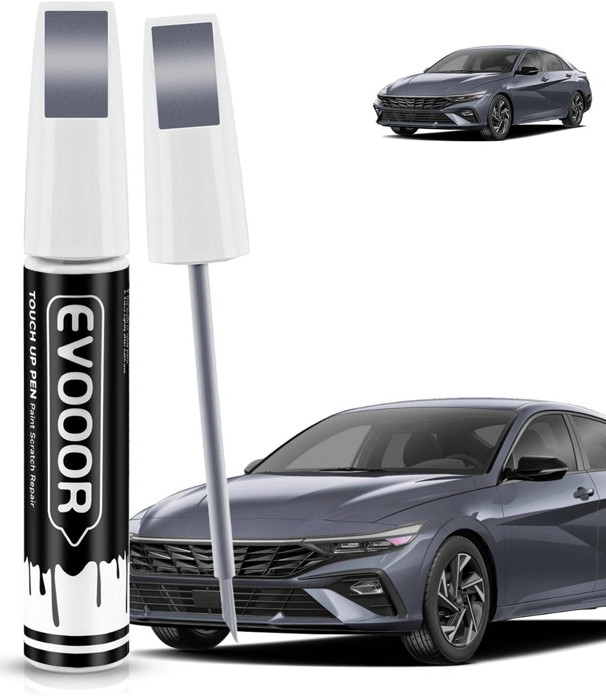 Touch up Paint Compatible with Hyundai Exact Match 2 in 1 Touch up Paint for Chips and Nicks Repair (Abyss/Onyx Black(A2B))