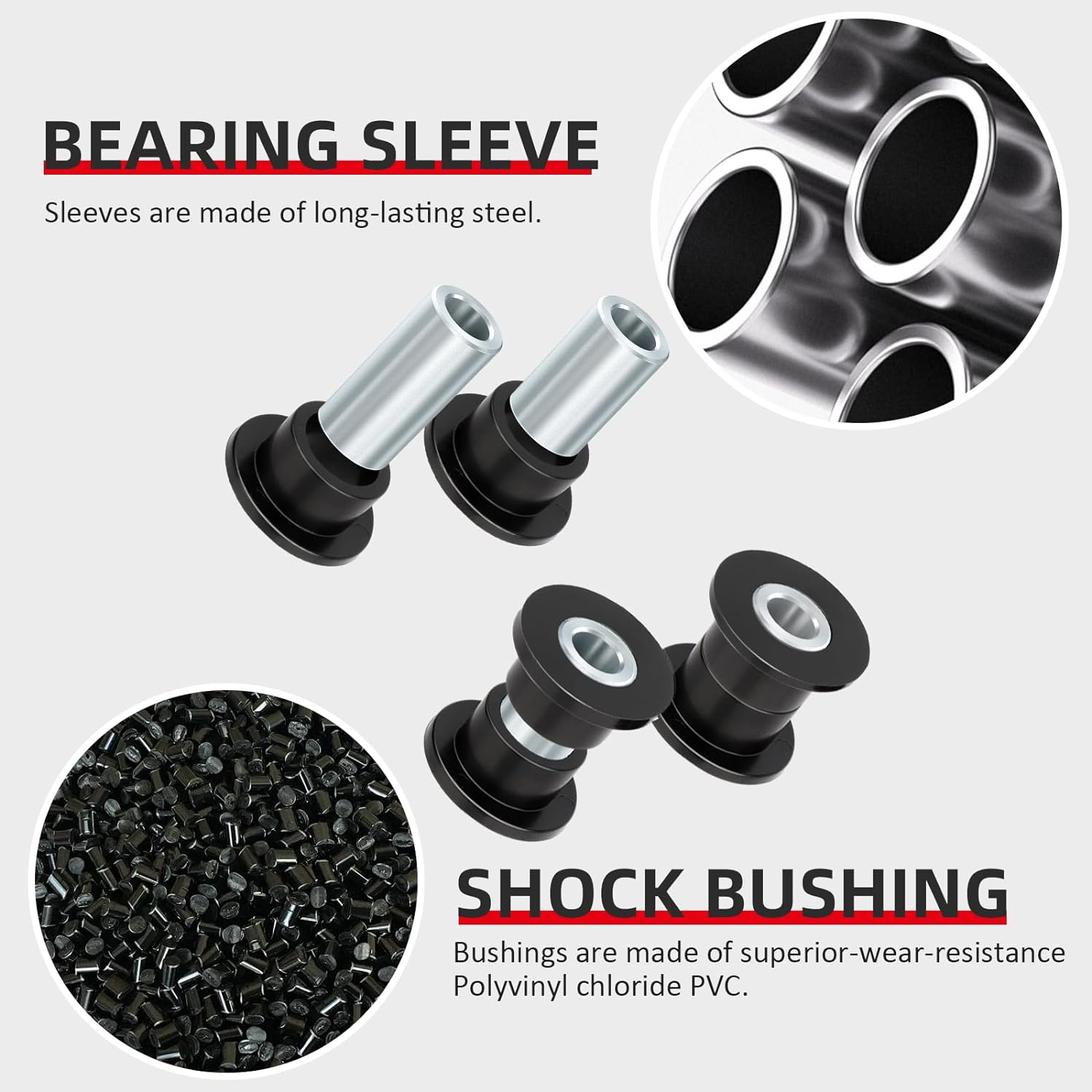 JAVIK Front Shock Bushing Sleeve Kit for Polaris RZR 800 570 Sportsman 550 850 1000 Scrambler 850 image number 1