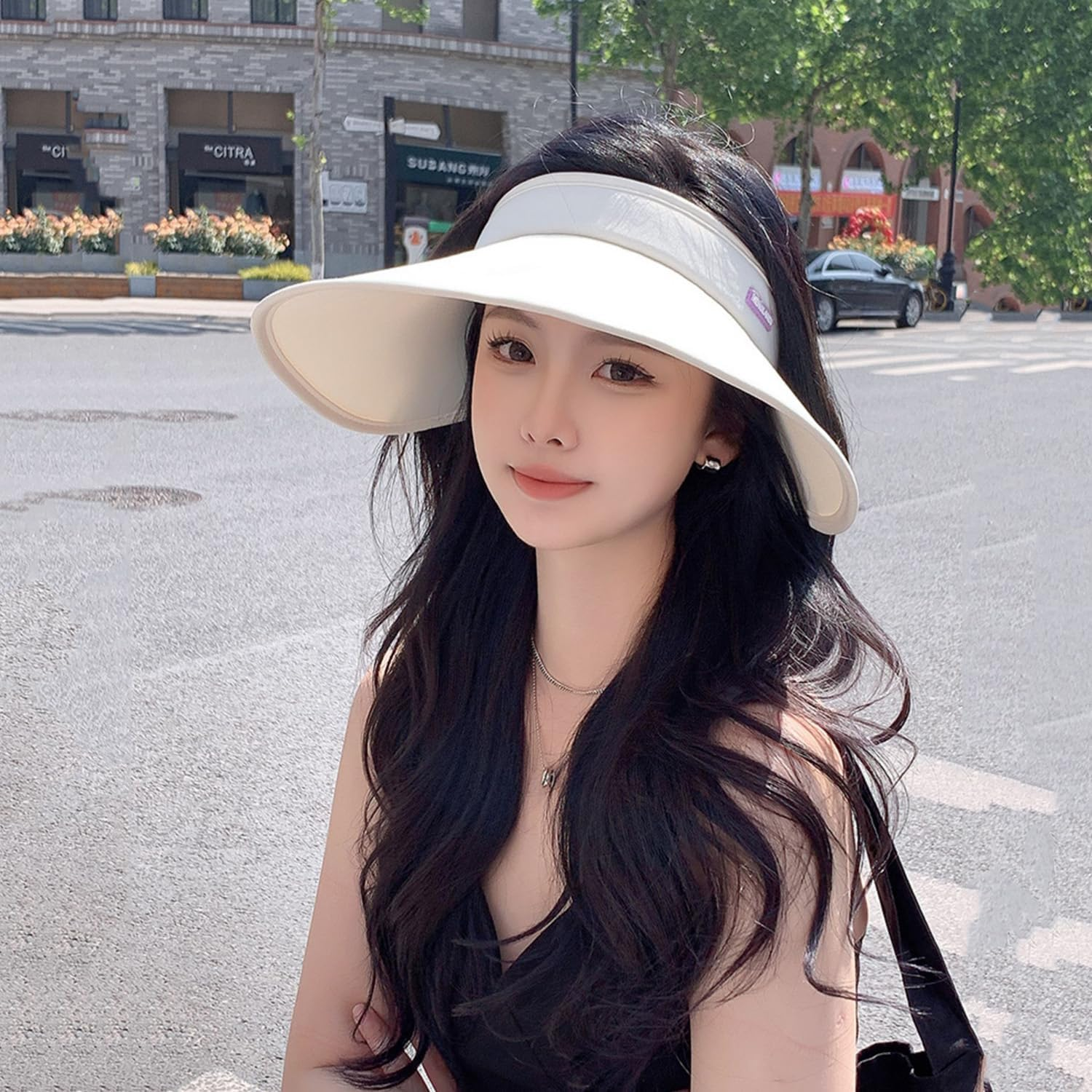 Sun Visors Foldable Sun Hats, Women with UV Protection Wide Brim Summer Packable Beach Hat UPF 50+ image number 1