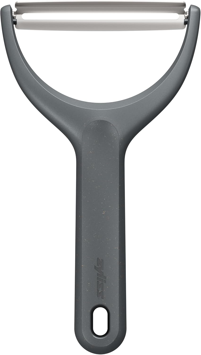 Zyliss Julienne Y Peeler - Create Perfect Julienne Cuts for Zucchini Noodles, Carrot Strings, and Other Vegetables, Durable, Comfortable, Built-In Spot Cutte, Compact and Easy to Store, Grey/Orange