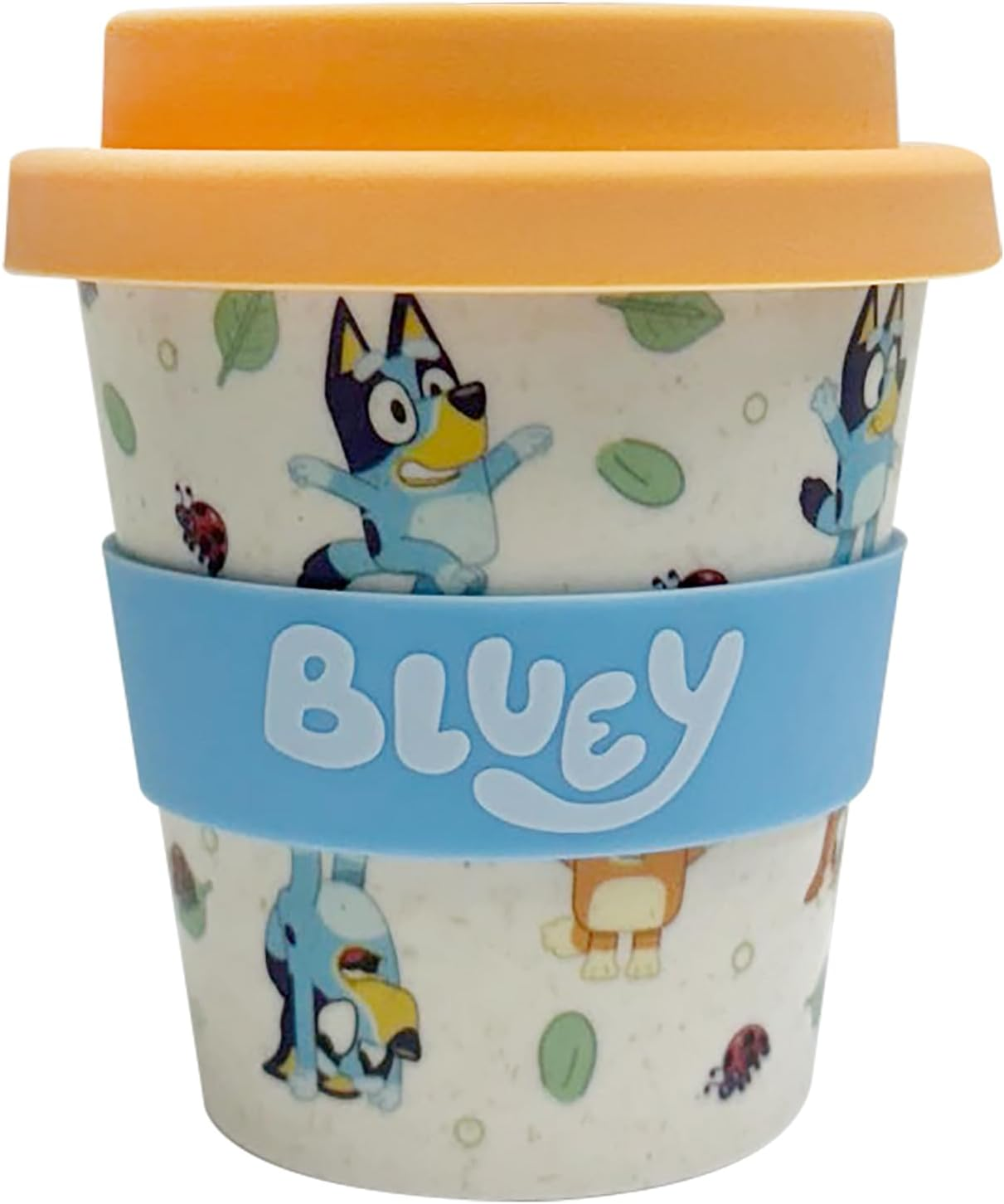Zak! Bluey Licensed Bamboo Babyccino Cup - 2 Pack. Reusable Bamboo Based Cup Includes Silicon Straw, 120Ml Capacity (4Oz)