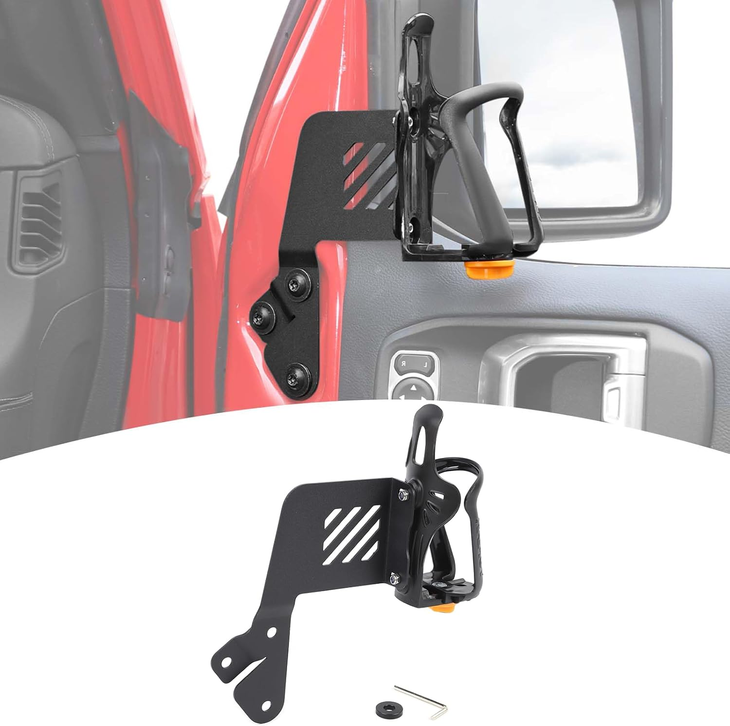 PDKLIN for Jeep JL Front Door Side Cup Holder for Jeep Wrangler JL Jlu/Gladiator JT 2018-2024 Accessories Passenger Cup Holder (Right) image number 5