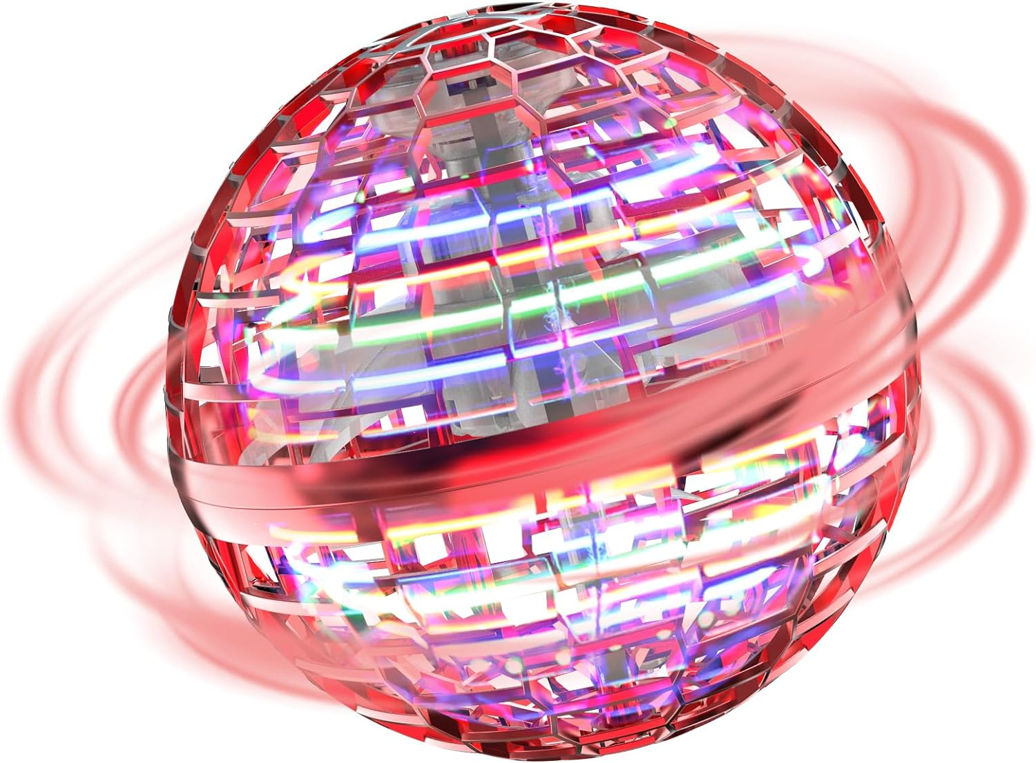 Flying Ball Toys - Magic Orb Hover Ball, Hand Controlled Flying Spinner Mini Drone, 360&deg; Rotating Floating Boomerang Ball with Built-In RGB LED Lights, Cool Flying Toy for Kids Indoor & Outdoor Fun
