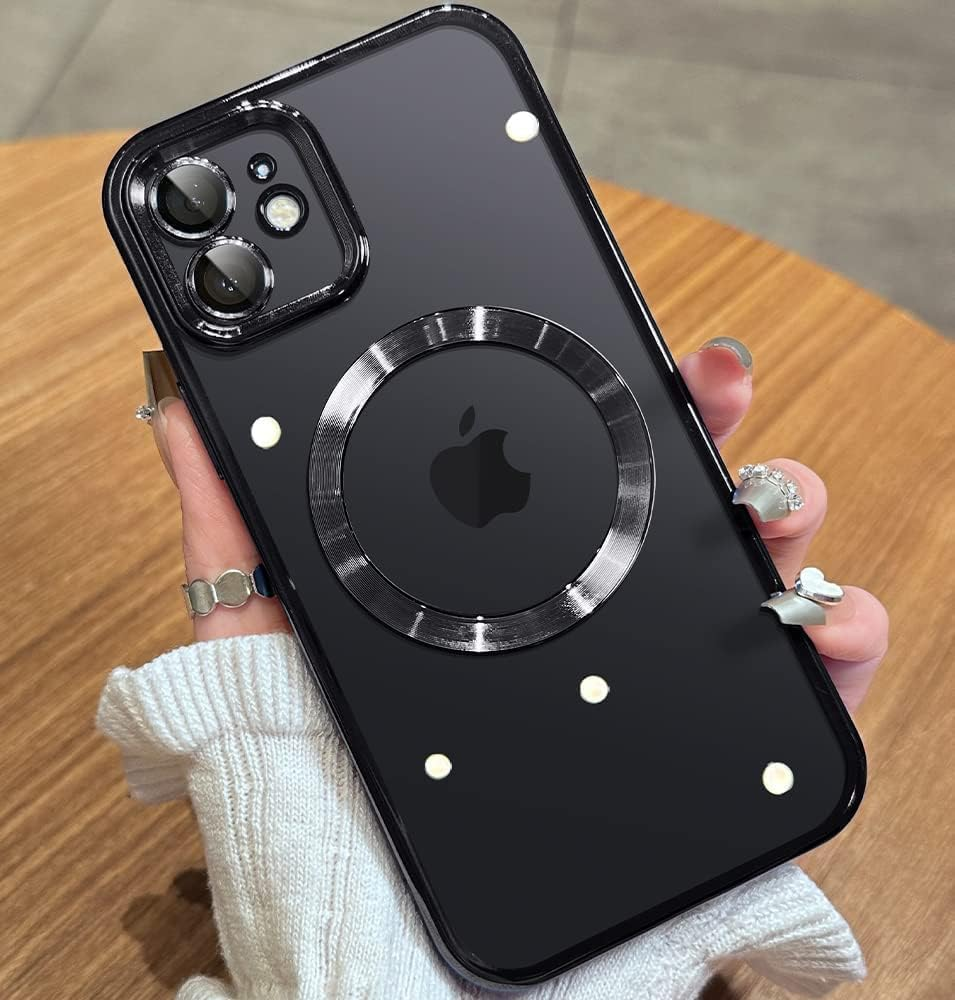 ELEPIK for Iphone 14 Pro Case with Camera Protector, [Full Camera Cover Protection] [Compatible with Magsafe] [Military Grade Protection] Clear Magnetic Slim Phone Case 6.1 Inch, Purple