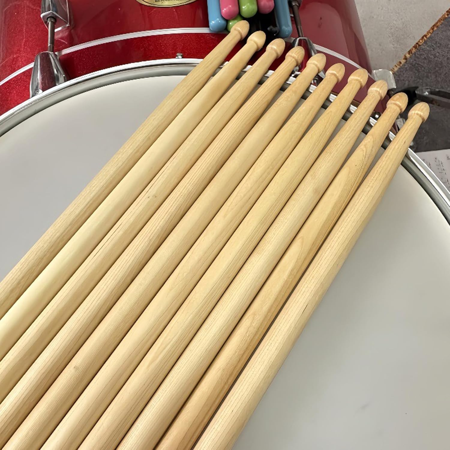 2 Pairs Drum Sticks 5A, Classic Wood Drumsticks, Anti-Slip Durable Professional Musical Instrument Percussion Instrument Practice Drum Stick image number 4