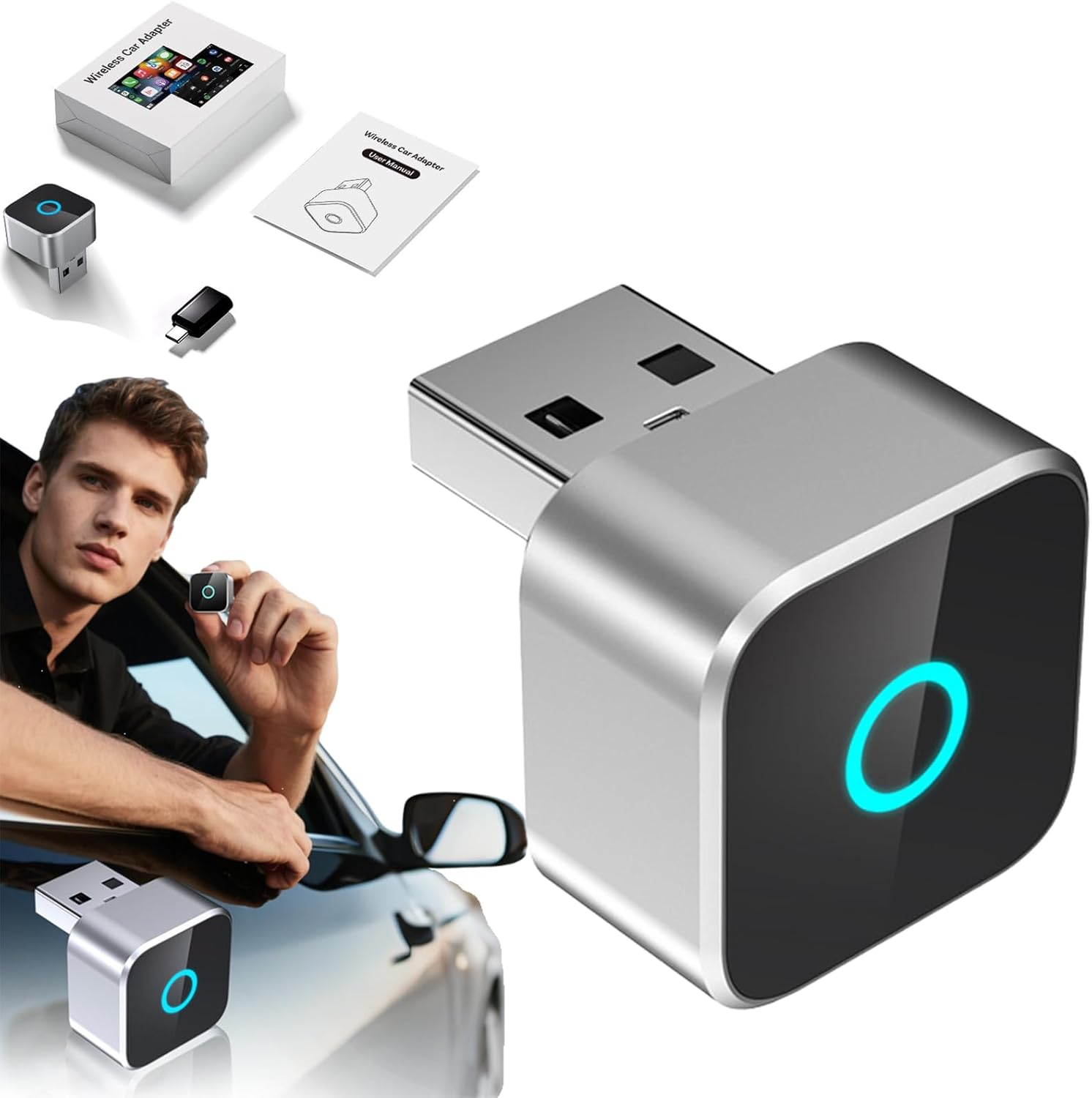 Ottocast Mini Cube 3.0 Wireless Carplay/Android Auto Adapter,Mini Cube 3.0 Wireless Carplay/Ios 10 Android 11 and Aboves,Mini USB Design, Fast Connection, No Delay, Usb/Type C (1PCS) image number 6