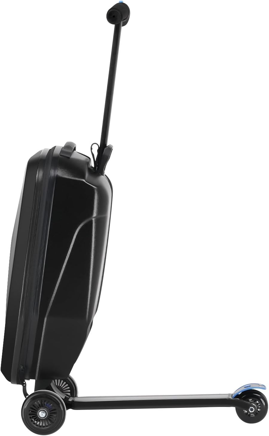 Ausadom 2 in 1 Scooter Suitcase 37L Travel Ride-On Suitcase with Waterproof PC Shell&Anti-Slip, Aluminum Luggage Scooter with Height Adjustable Handle for Children,Teens,Adults Black image number 5