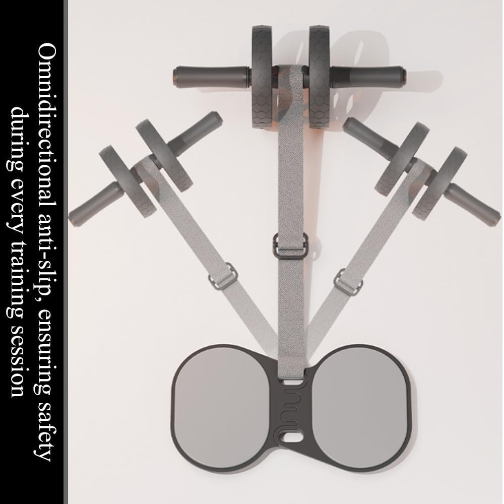 Abdominal Exercise Wheel,Multifunctional Core Training Roller,For Home Gym Fitness Equipment,For Men and Women,Workout Equipment,With Resistance Band (Grey) image number 6