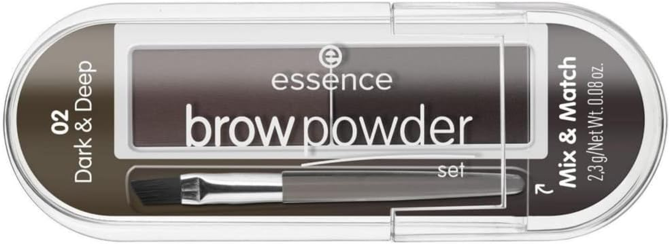 Essence Cosmetics Brow Powder Set Eyebrow Stylist Duo Kit Makeup (02 - Dark & Deep)